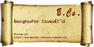 Berghofer Csanád névjegykártya